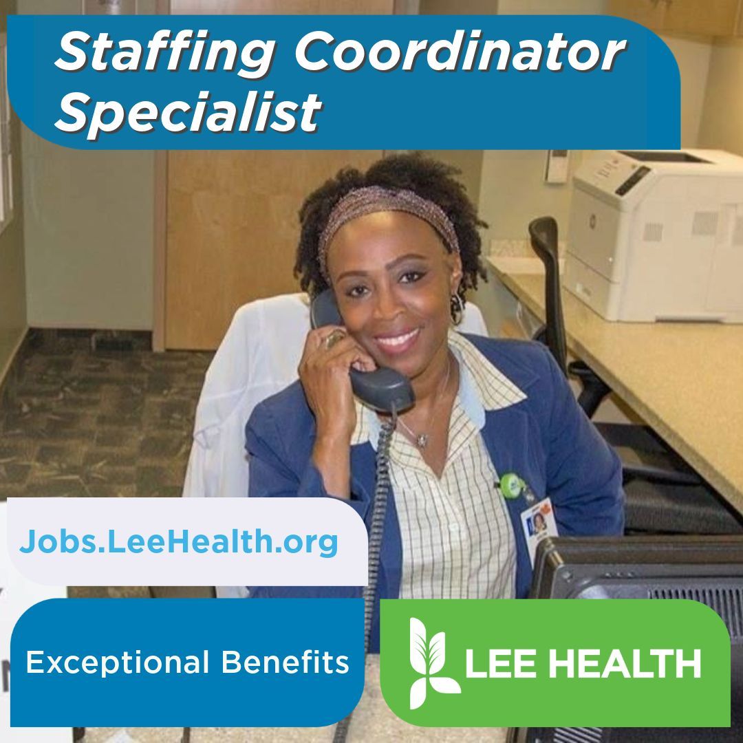 Attention job seekers in Fort Myers, Florida! Lee Health is looking for a Staffing Coordination Specialist to join their team. If you have an Associate Degree and previous staffing experience, this might be the perfect role for you. #Career : bit.ly/LeeHealth_Staf…