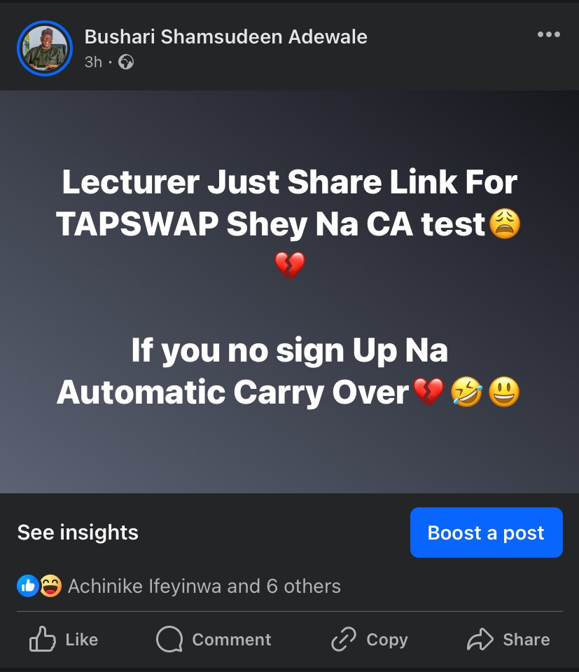 Lecture don share link , you snooze’ Na Carry Over 😩🙄🤣