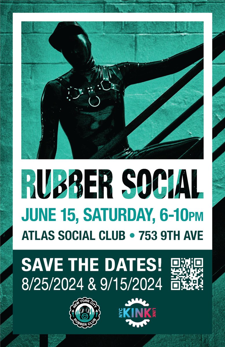 NYC Rubber Club (@nycrubberclub) on Twitter photo Join the NYC Rubber Club for some drinks and rubber to celebrate International Rubber Day at <a href="/atlassocialclub/">Atlas Social Club</a> from 6pm-10pm on Saturday, June 15, 2024! No gear required to hang with us! #rubber #latex #rubbersocial #internationalrubberday #fetish #kink Join the NYC Rubber Club for some drinks and rubber to celebrate International Rubber Day at <a href="/atlassocialclub/">Atlas Social Club</a> from 6pm-10pm on Saturday, June 15, 2024! No gear required to hang with us! #rubber #latex #rubbersocial #internationalrubberday #fetish #kink