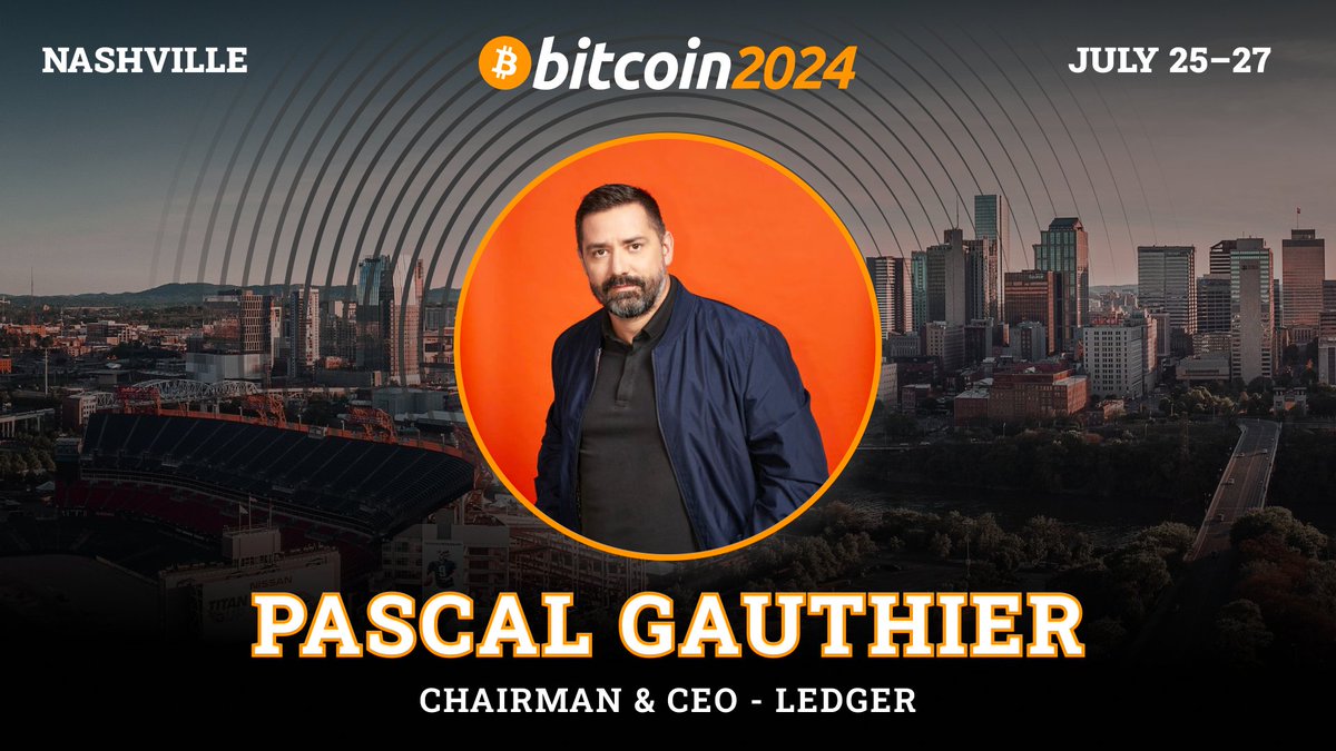 We're excited to announce Pascal Gauthier, Chairman & CEO of Ledger, as a Bitcoin 2024 speaker! Pascal has been focused on expanding the company's product line with Ledger Live & Ledger Stax, and is committed to driving self-ownership and security in the #Bitcoin industry.