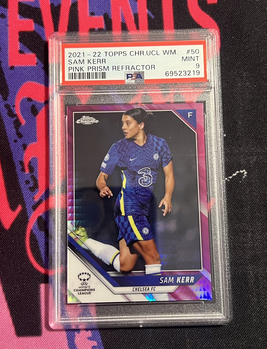 Sam Kerr Chrome Pink Prism PSA9- $50 (matching last comp from like a year ago)

#bkstacks13