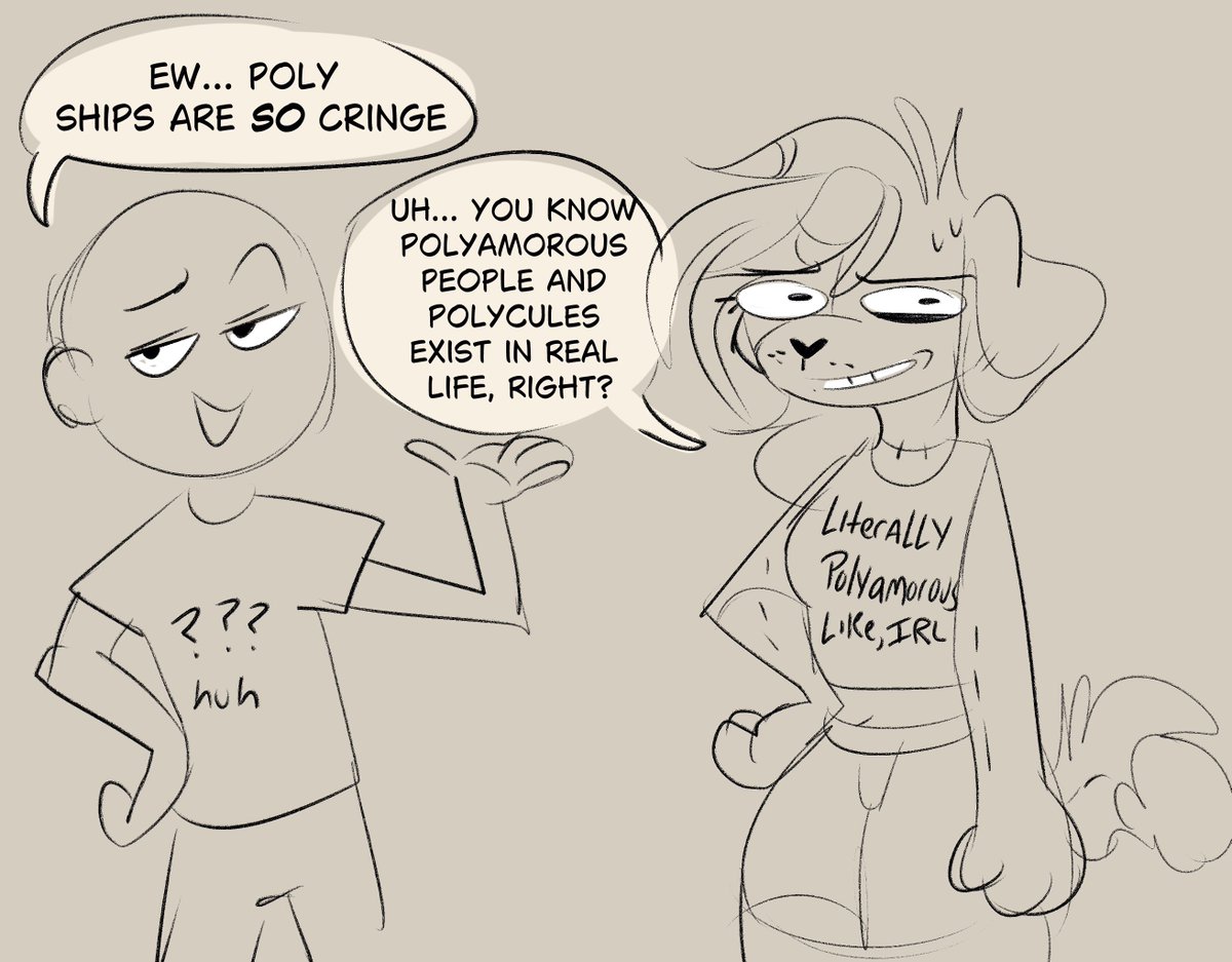 Don’t typically like to give these kinds of things energy but polyamory is stigmatized as it is, so seeing this kind of behavior is a little …  hm.

Anyway polyamorous people exist and we aren't scary or weird. Please be nice !