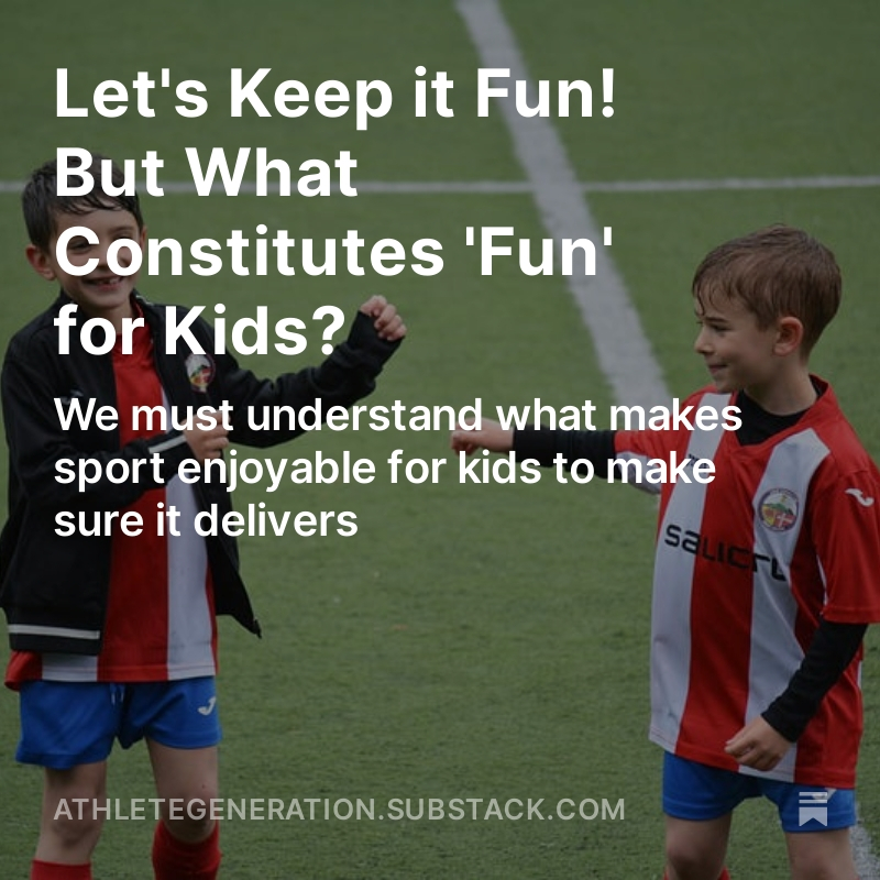 Fun is arguably the most over-used and commonly misinterpreted term in youth sport.

Everyone agrees that youth sport should be fun, but what does that actually mean in practice..? 🤔