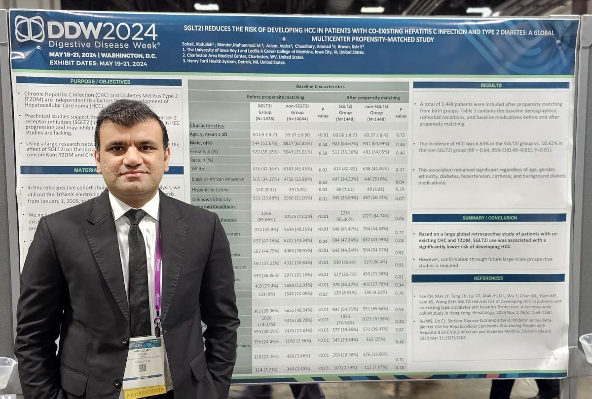 Thrilled to have presented our 2 posters at #DDW2024! Fantastic sessions, reconnecting with mentors, and meeting friends. Learned so much! #DDWmeeting #AASLD #AmerGastroAssn @shailsingh @EmadMansoorMD @MujBhinderMD