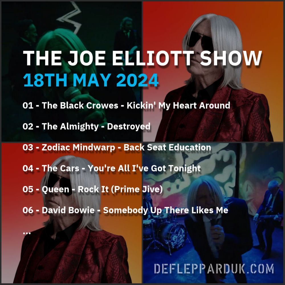Def Leppard News - The #JOEELLIOTTShow 18th May 2024 Playlist/Transcript 🇬🇧🏴󠁧󠁢󠁥󠁮󠁧󠁿🎤 #JoeElliott - 'That guy is an incredible singer and he's the drummer.' #defleppard #thejoeelliottshow #planetrock #stadiumtour #drasticsymphonies deflepparduk.com/joe-elliott-sh…