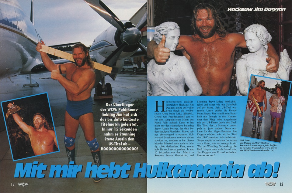 Hulkamania Takes Off with Me! ✈️ An article from a German edition of WCW Magazine from 1994! HOOOOOO!!! #WWE #WWERaw