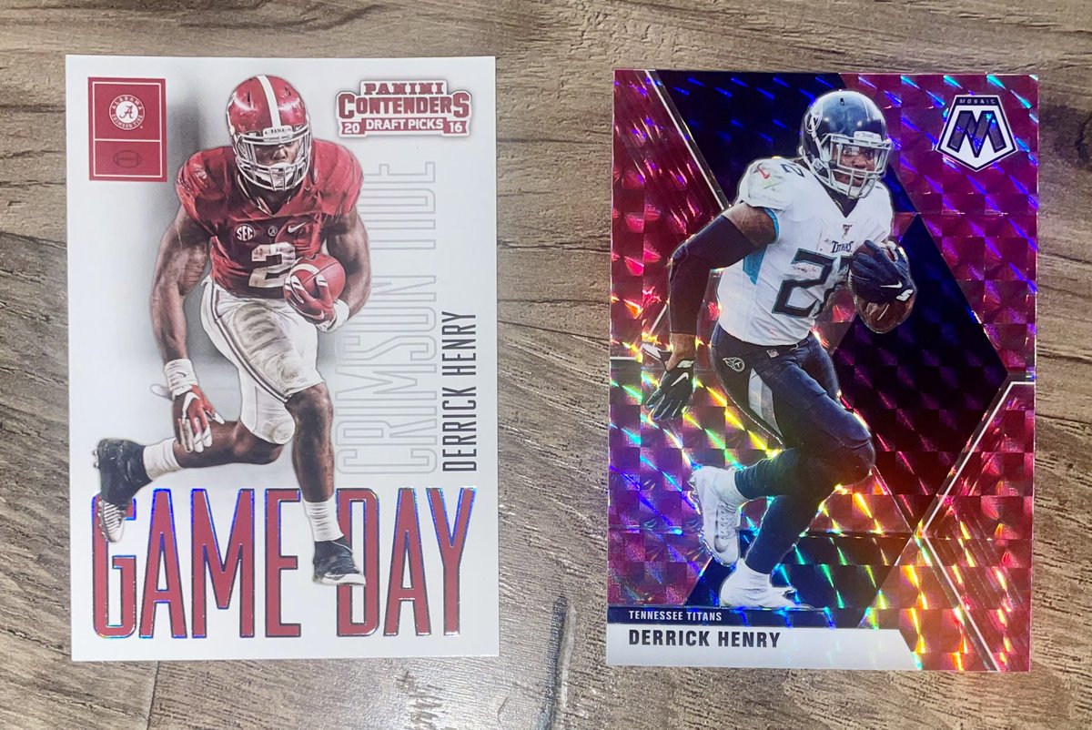 TheRealPres10's tweet photo. 🚨🚨#TITANS GIVEAWAY🚨🚨

Giving away this Derrick Henry stiff arm flag, rookie card and Mosaic parallel card.

Repost for a chance to win. Winner can follow but must be a #Titans fan.  If we hit 500 reposts, additional 🔥 included. 

Winner drawn Thursday night. Good luck ⚔️ 👑 https://t.co/LL44latGkx
