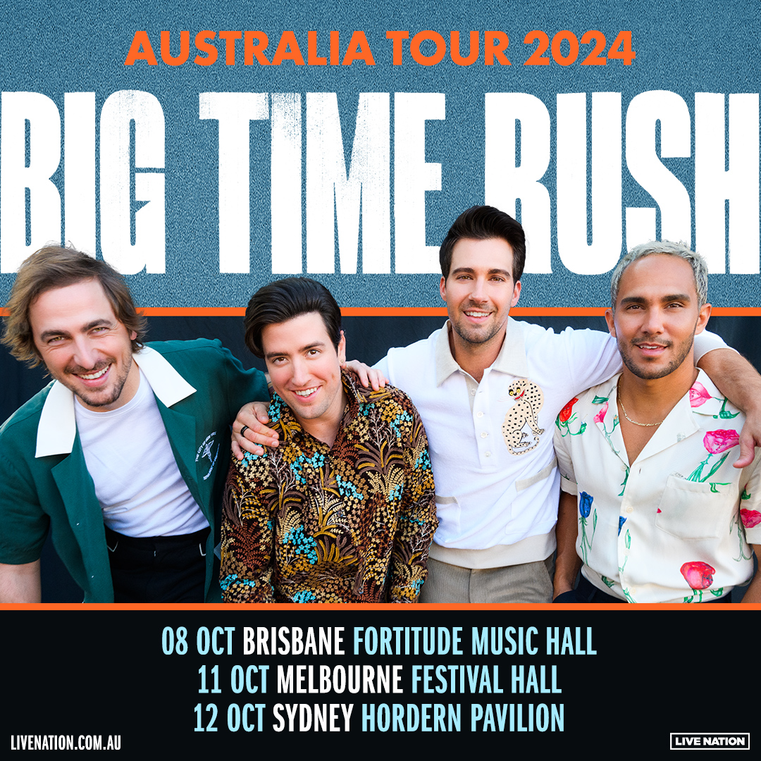 📣 Get ready Rushers, @bigtimerush are coming to Australia! Kendall, James, Carlos, and Logan will take to the stage in Brisbane, Melbourne & Sydney this October! 🎟️ Live Nation Presale: Mon 27, 12pm (local) Register for presale 👉 lvntn.com/BTR24