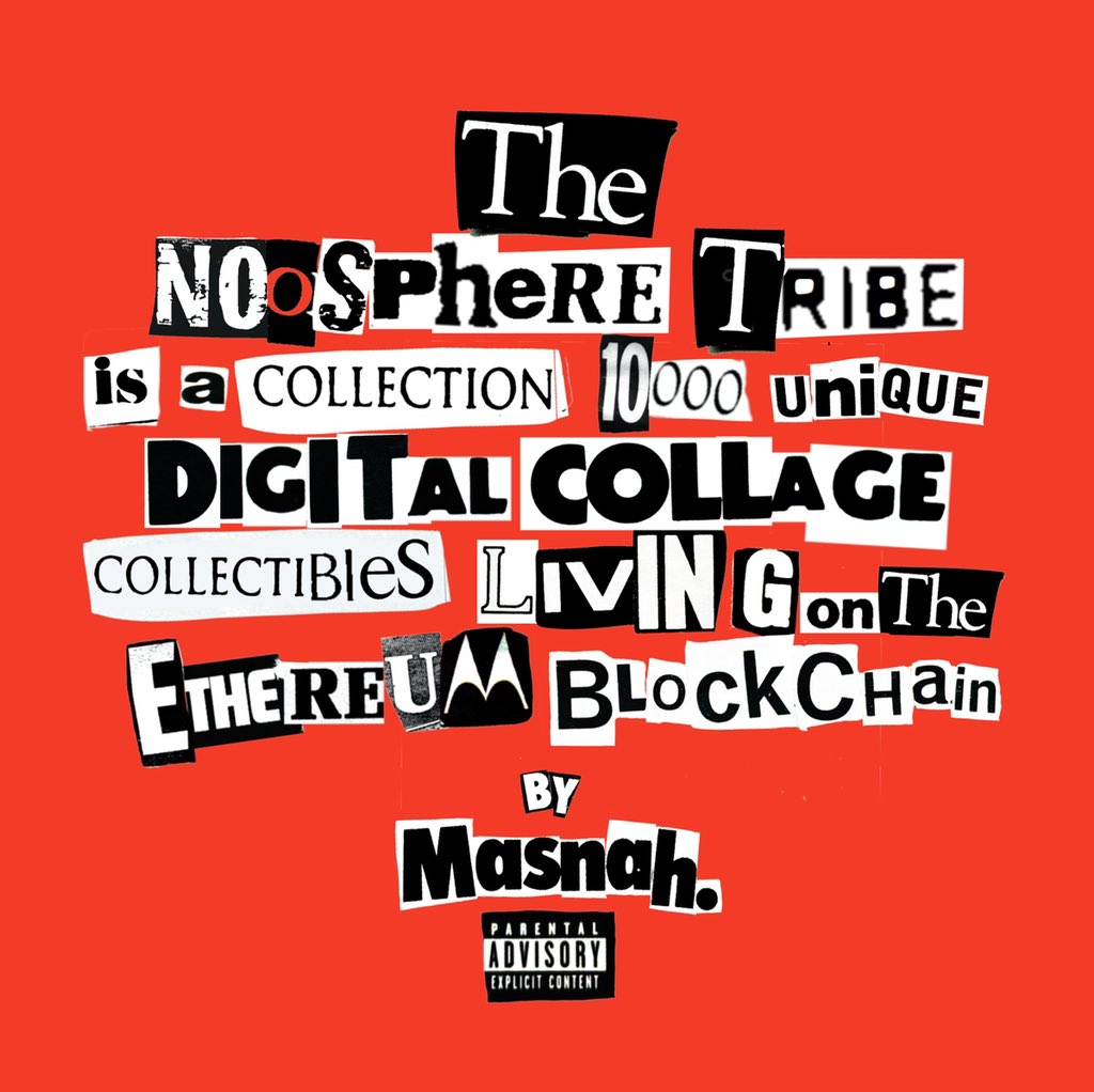Sup sup Internet!
Last month or so I took a break from social media and have been cooking up some digital goodies 👨‍🍳 
Super exited to announce 

🧨 <a href="/NoosphereTribe/">THE NOOSPHERE TRIBE</a> 🧨

The Noosphere Tribe is a collection of 10,000 unique digital  collage collectibles living on the Ethereum