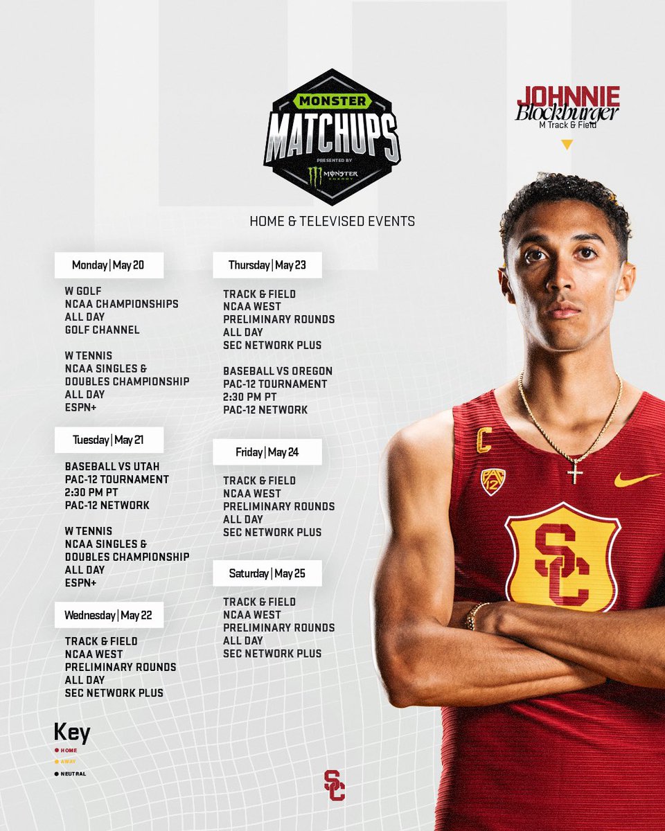 Multiple Trojan squads take on postseason competition this week! 

Full 📆: usctrojans.com/calendar