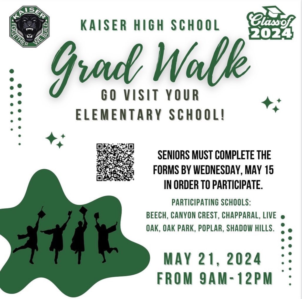 Looking forward to our first ever Grad Walk tomorrow with our partner schools! 🎓💚