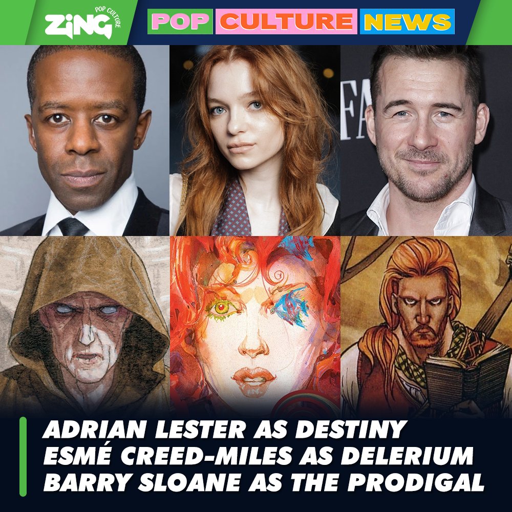 The Sandman Season 2 casts Endless family members with Adrian Lester as Destiny, Esmé Creed-Miles as Delirium, and Barry Sloane as The Prodigal.