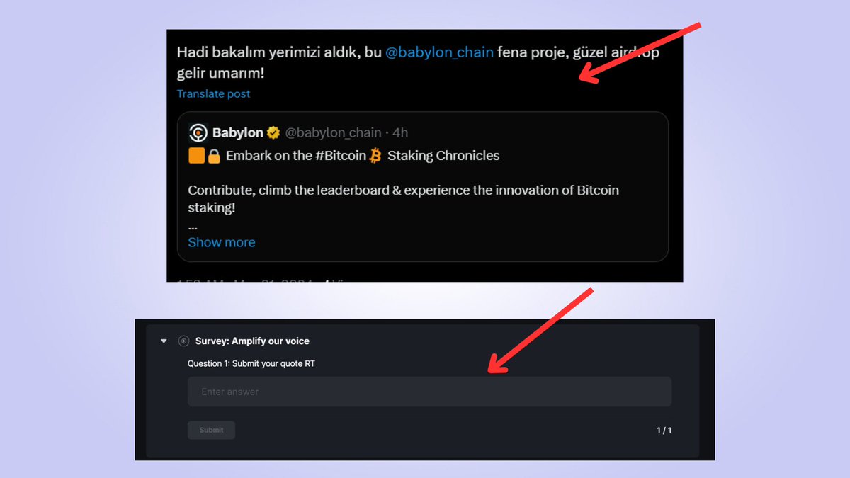 Babylon Testnet Airdrop Güncelleme 🪂 Daha öncesinde katıldığımız @babylon_chain Testnet için Galxe görevleri başladı. Hızlıca #airdrop için yerimizi alalım! 🚀 Maliyet: 0$ 💸 Potansiyel kazanç: +500-1.500$ Süre: 3 Dk. ⏳ Bu ikinci rehberimizle airdrop için yerinizi alın! 🧵👇