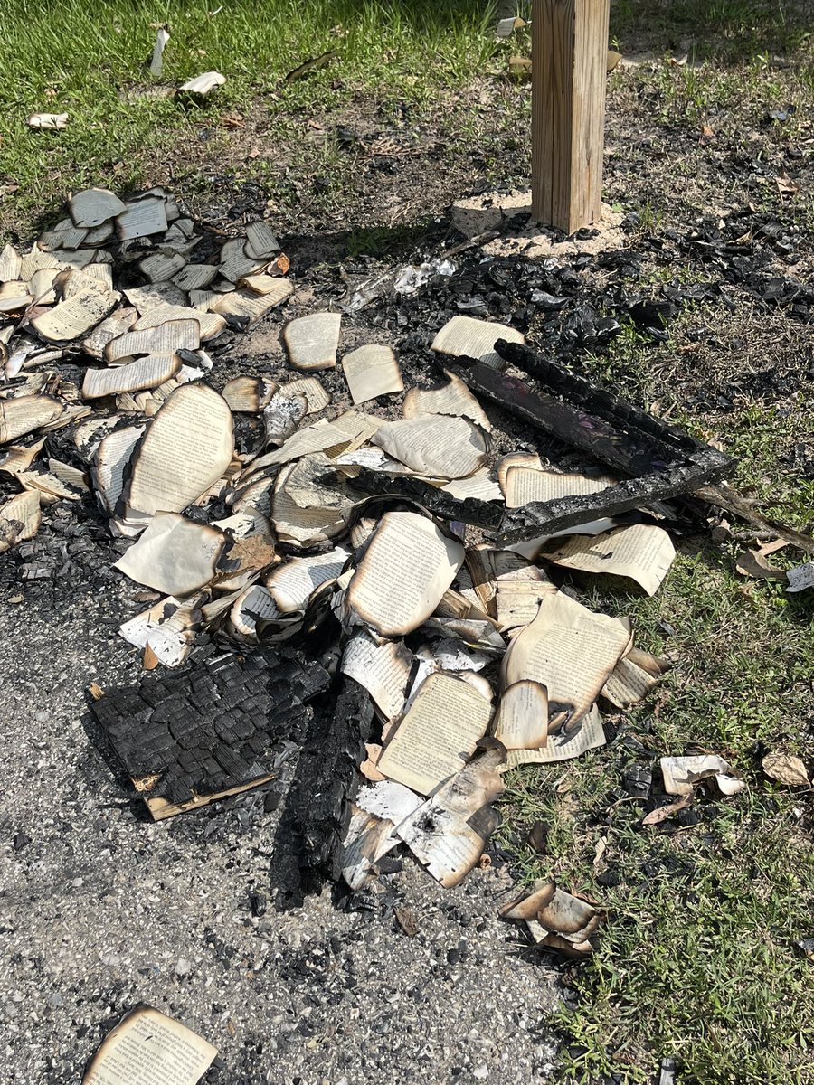 Hey @HCPrecinct4 - I have serious doubts lightning hit this #LittleFreeLibrary in Terry Hershey @ Eldridge Pkwy. Definitely looks like vandalism. Any way you can help replace it?
And preferably find out who did this and send them straight to a gulag?