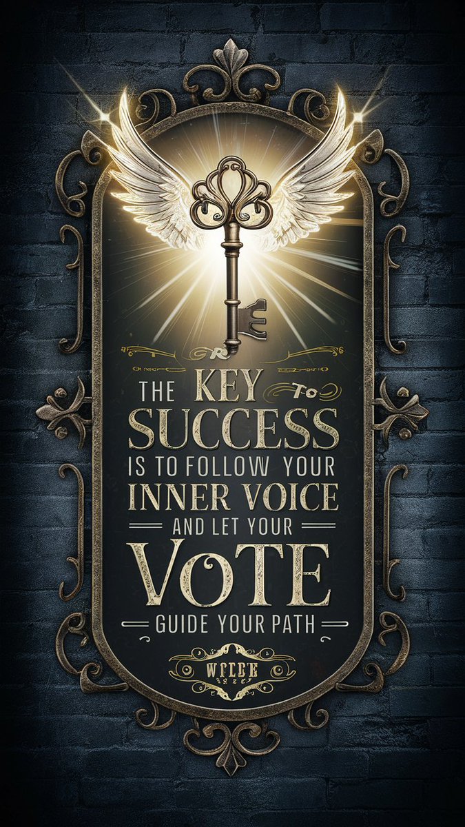 The key to success is to follow your inner voice and let your VOTE guide your path. #VoteBlue2024