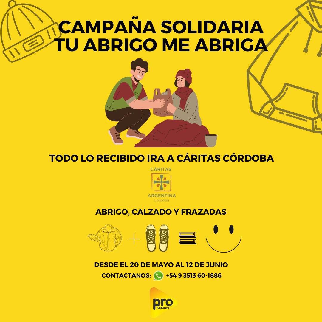 CAMPAÑA SOLIDARIA TU ABRIGO ME ABRIGA

SÚMATE  WhatsApp 3513601886

facebook.com/share/hJSHV1KB…