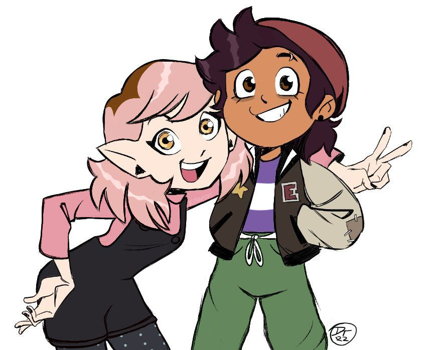 kolapon_art's tweet photo. That one Lumity art but s3 edition!

Also Luz looks like she's seconds away from a breakdown but is keeping it together for Amity😭#theowlhouse https://t.co/AkcMNnZPQ4