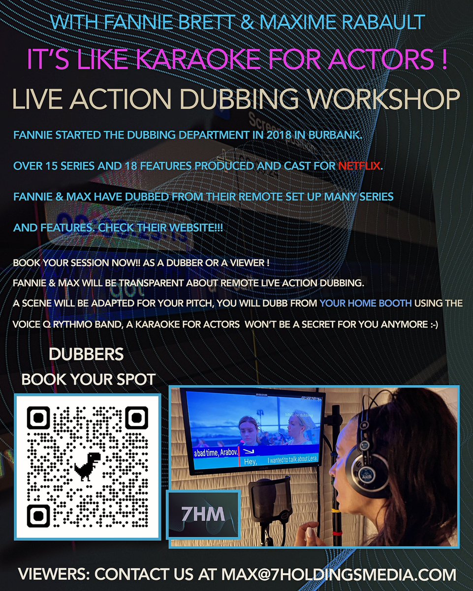 Come play with us! FEW SPOTS LEFT!
#7hm #7holdingsmedia #voiceq
#audio #audioproduction #audiorecording #dubbingsoftware #dubbingstudio #dubbing #localization #recordingstudio #voiceactor #voiceacting #voiceovers #dubbingartist #dubbingactor #lipsync #postproduction #recording