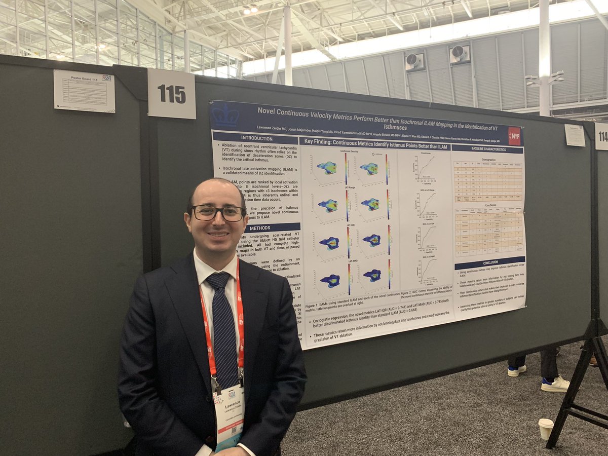 LawrenceZeldin's tweet photo. Had a fantastic time presenting my three posters at the HRS conference! Grateful for all the guidance and support from @deepaksalujaMD and the NYP-Columbia EP department! Looking forward to next year! #StayAmazing #HRS2024 https://t.co/JkgiecAcrb