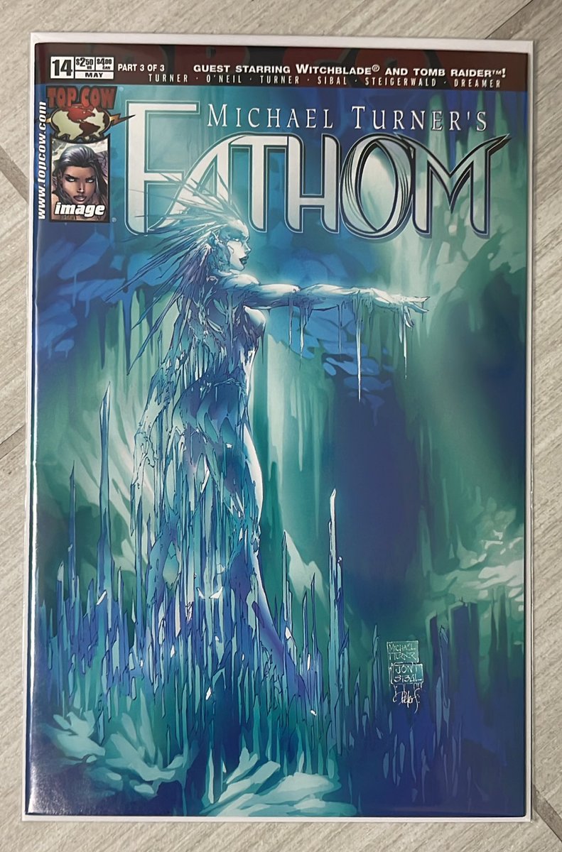 And the second @TopCow classic tonight is the finale of this series with Top Cow, Michael Turner’s Fathom #14! It cont’d with Aspen studios later on. Regular cover by Turner, Sibal, and Stiegerwald… #MichaelTurner #Fathom #topcow #comics