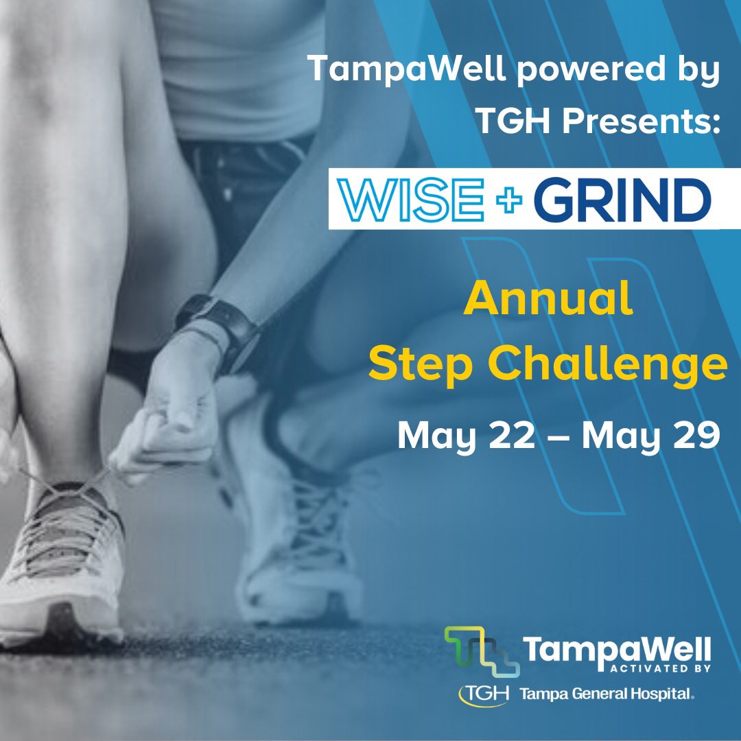 Join us for the WISE and GRIND annual step challenge kick-off event with Dr. Noella West, DNP APRN! We will learn about women’s heart health followed by a walk on the Tampa River Walk, kicking off our team-based step challenge. 
Head to the 🔗 in our bio to sign up for both!