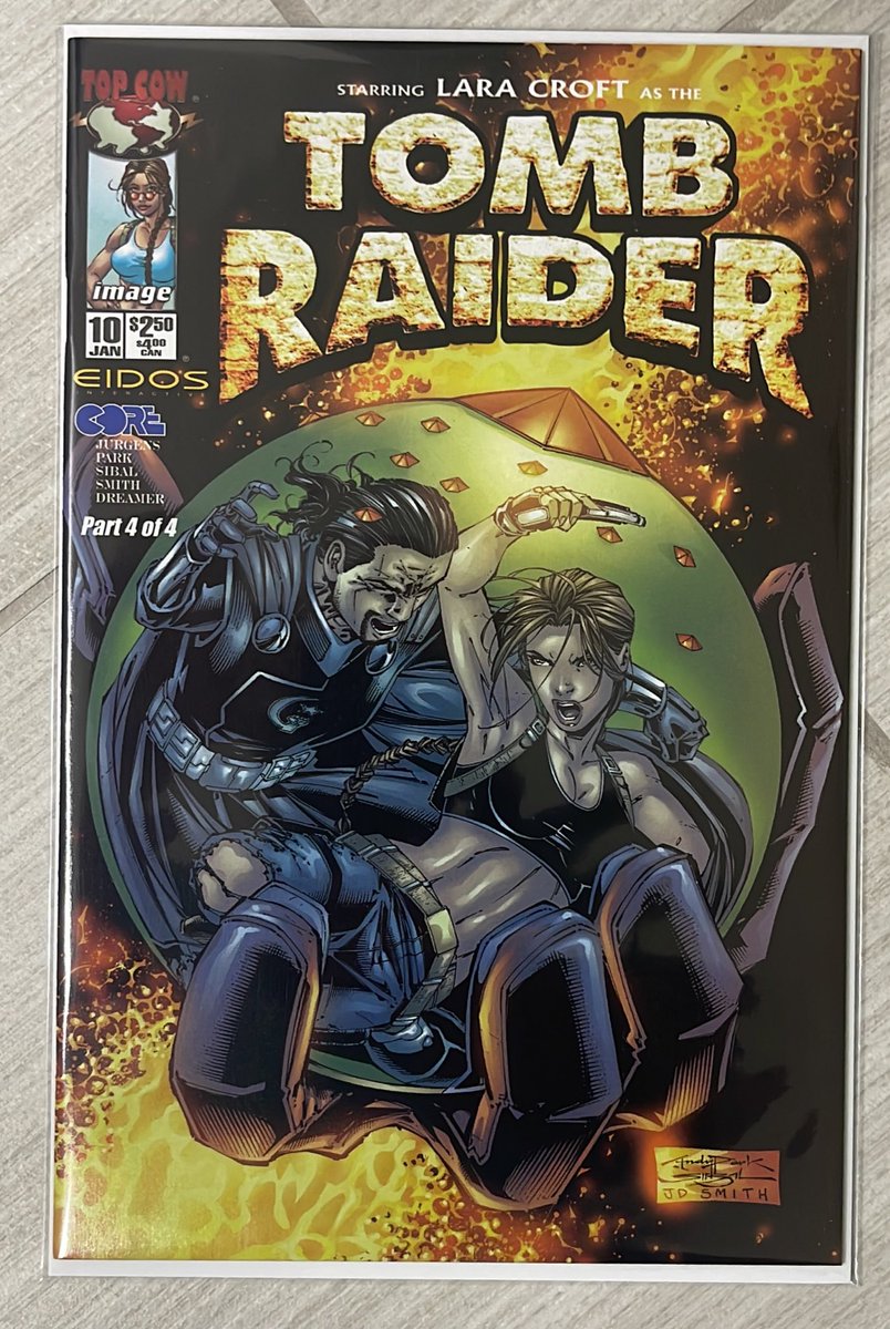 As I wrap up my birthday today, it’s time for some Wildstorm classics! First up tonight, Tomb Raider #10! The still intact creative team of Jurgens, Park, Sibal, Smith, and Dreamer still bringing it… #TombRaider #LaraCroft #topcow #comics