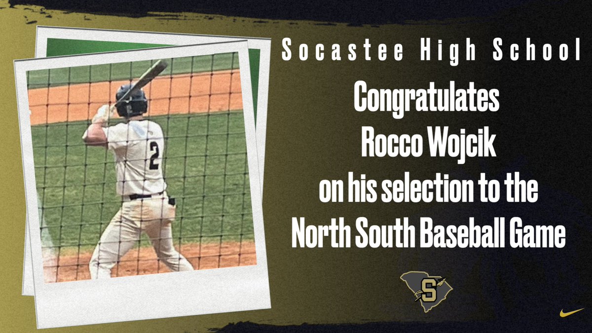 Rocco Wojcik selected for the North South Baseball Game socasteebraves.com/News/92523 
#GoldBlooded #OneTeam <a href="/RoccoWojcik/">Rocco Wojcik</a> <a href="/CurtisHudson10/">Curtis Hudson</a>