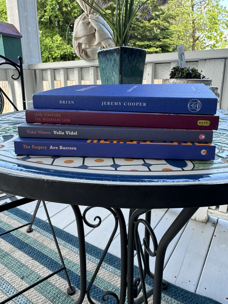 The books I’m spending my time with this week. @FitzcarraldoEds @CharcoPress @nyrbclassics #NYRBWomen2024 BRIAN has been a cinephilic delight thus far. Loving the tone of TIDAL WATERS.