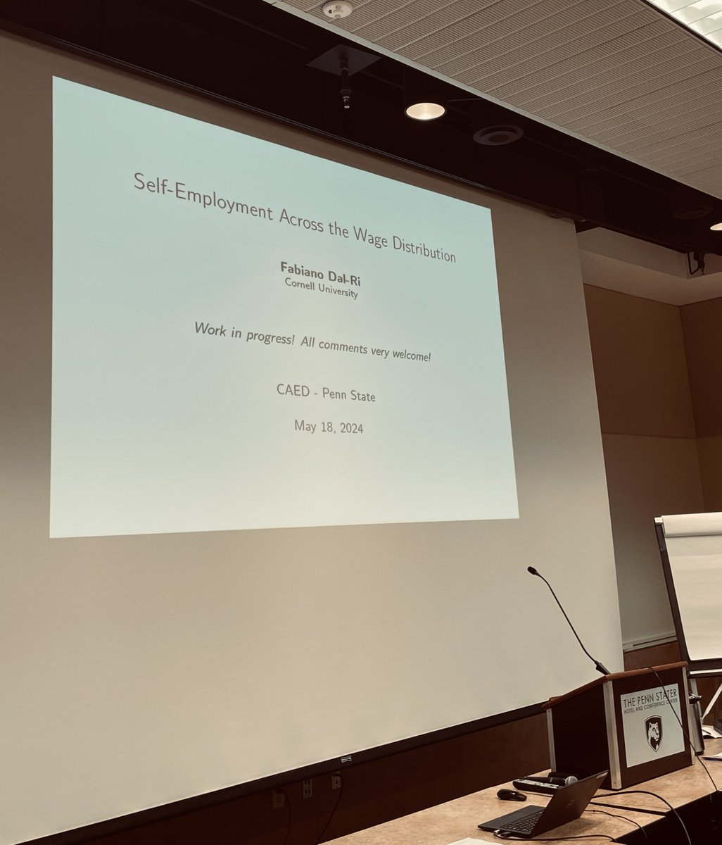 Fabiano Dal-Ri (@fabianodalri) on Twitter photo Had an exciting weekend attending two conferences!
1⃣Org@Cornell: <a href="/tjungbau/">Thomas Jungbauer</a> presented our paper w/ @danielascur & Ye Chen on poaching events and managerial compensation
2⃣CAED: I presented my paper on self-employment and job loss
It's great seeing these projects circulate! Had an exciting weekend attending two conferences!
1⃣Org@Cornell: <a href="/tjungbau/">Thomas Jungbauer</a> presented our paper w/ @danielascur & Ye Chen on poaching events and managerial compensation
2⃣CAED: I presented my paper on self-employment and job loss
It's great seeing these projects circulate!