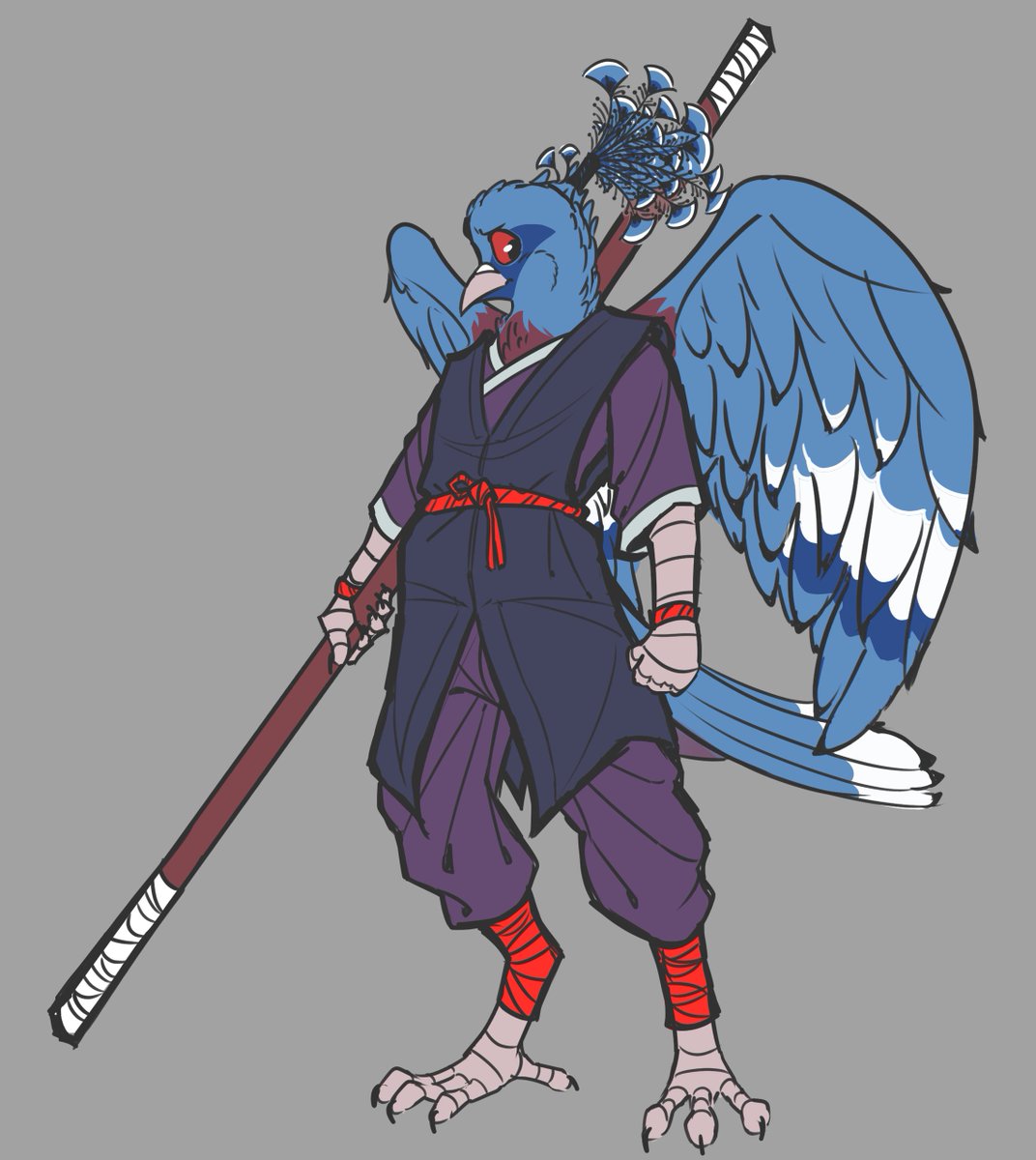 a dnd character i whipped up 

his name is Pecan and hes a victoria crowned pigeon Aarakocra monk