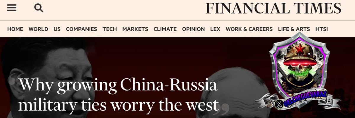 🇷🇺🇨🇳 Por qué los crecientes lazos militares entre Rusia y China preocupan a Occidente - Financial Times

#Taiwán #china #XiJinping #Russia #Chinese #Europe #Ukraine #EstadosUnidos #EEUU