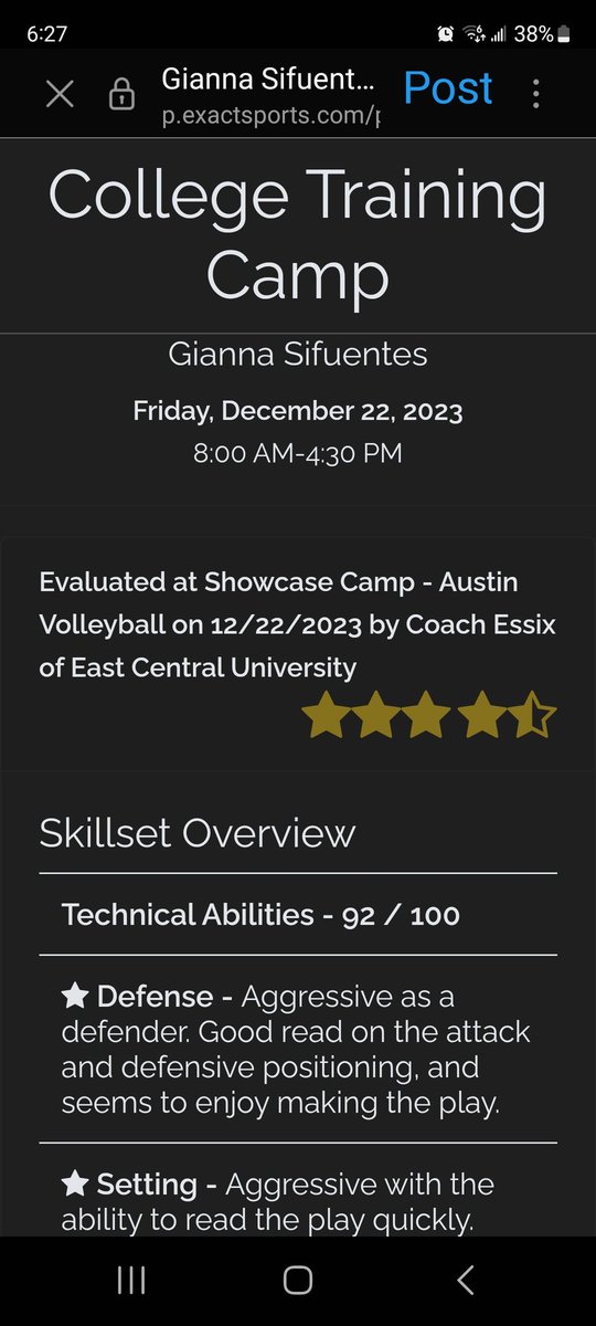 4.5 stars

Someone sign her already

#setter #college #recruitment #volleyball #top10 #alldistrictacademic
#honors
