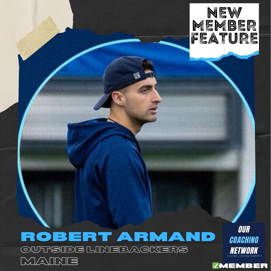 🏈New Member Highlight🏈 @CoachRobArmand is the Outside Linebackers Coach at Maine✅ Recently hired at Maine, he was previously a Defensive QC at Vandy, a Defensive GA at Bowling, & GA at Stetson👏 Welcome to the Network, Robert!