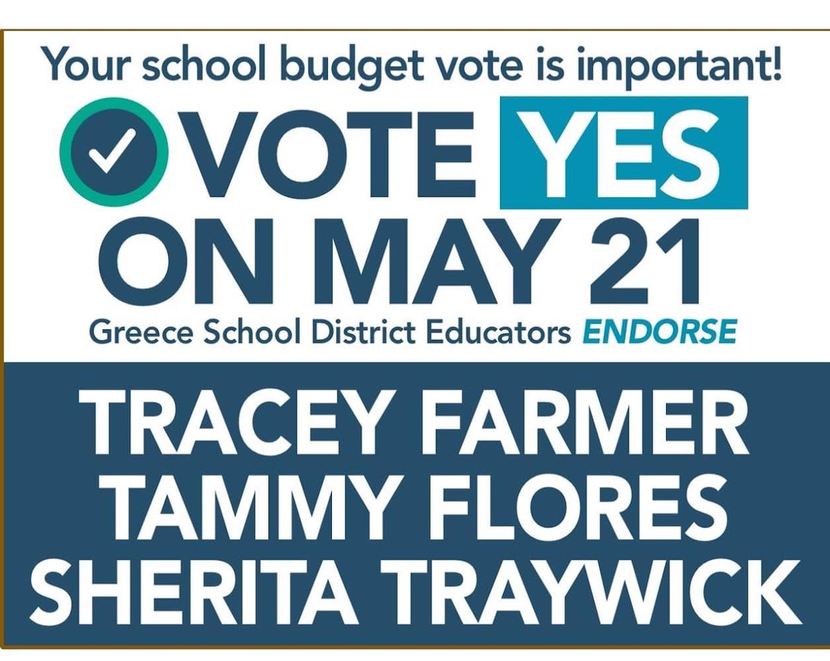 Tomorrow is the day! Join Greece educators in voting yes to our budget and supporting Farmer, Flores, and Traywick!