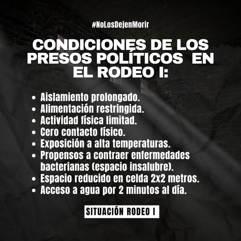 Las condiciones en el Rodeo 1 son inhumanas 
#NoLosDejenMorir