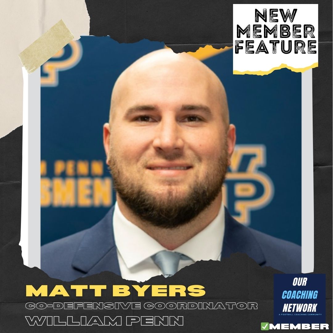 🏈New Member Highlight🏈 @CoachByers34 is the Co-Defensive Coordinator & Defensive Backs Coach at William Penn University✅ He's one of the few Coaches in CFB who have been both a Defensive Coordinator & Offensive Coordinator (Bethel)👏 Welcome to the Network, Matt!