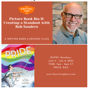 I can't wait for this 6-week online class with award-winning author Rob Sanders to see how a biography approach can deepen my informational #PB fiction about an animal & an event 
#kidlit #writingcommunity
Check it out @TheWritingBarn @BethanyHegedus  thewritingbarn.com/class/picture-…