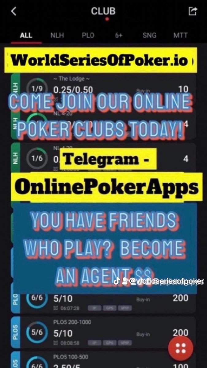 We have been in the poker app Game for Years & We refer you to the clubs we have been working with for a while to make sure you the player gets paid!

#DontGetScammed 

#poker #wsop #clubgg #globalpoker #casino #pokerroom #sportsbook #wsop #wpt #vegas #pokertourneys #onlinepoker