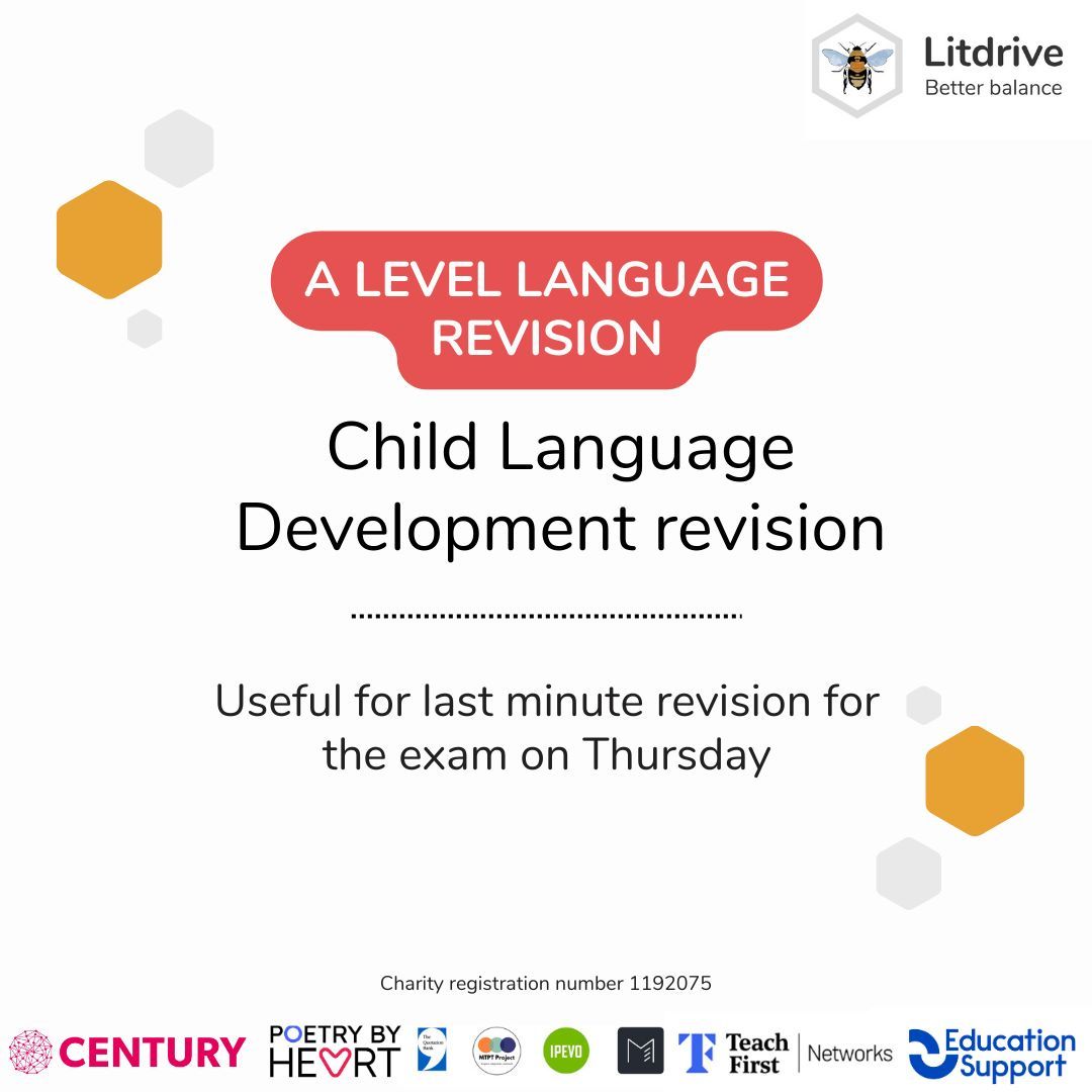 🚨 Member upload 🚨 A Level Language Revision: This Child Language Development resource could be set as last-minute home revision for the exam on Thursday. 🐝 buff.ly/3WPicAC 🐝 #Litdrive #TeamEnglish