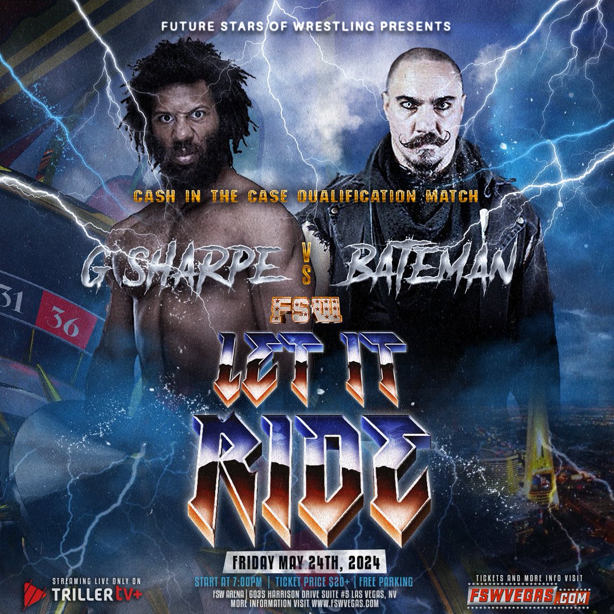THIS FRIDAY! 𝘾𝙖𝙨𝙝 𝙞𝙣 𝙩𝙝𝙚 𝘾𝙖𝙨𝙚 𝙌𝙪𝙖𝙡𝙞𝙛𝙞𝙚𝙧 @imoldgregsharpe VS Bateman FSW Let It Ride This Friday May 24, 7PM PST LIVE on @FiteTV+ FSW Arena | #LasVegas Tickets + Streaming links in the bio!