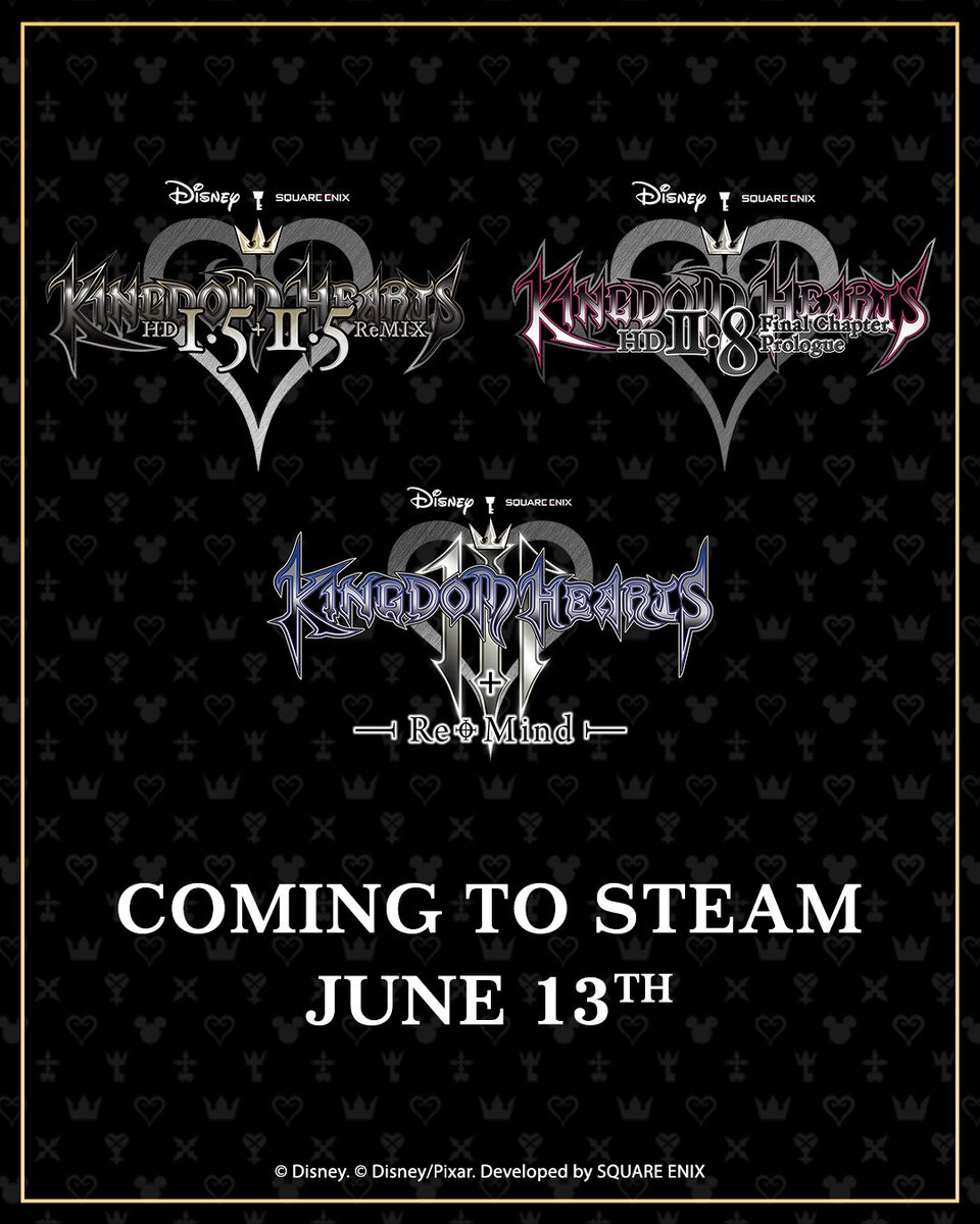 Woahhh Kingdom Hearts finally coming to Steam? EXCELLENT!!! I assume this is part of SE’s efforts to make their games multi platform moving forward. KH 1.5, 2.5, 2.8, and 3 + Remind will drop on June 13th, 2024!