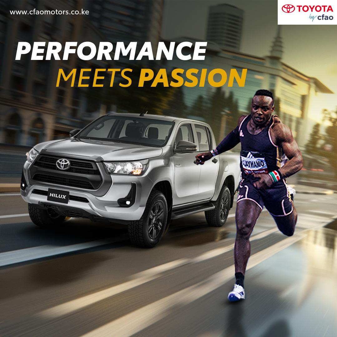 Every sprint by @ferdiomanyala mirrors the power and precision of the incredible #ToyotaHiluxDoubleCab. A commitment to pushing boundaries, overcoming challenges, and reaching new heights. #TeamOmanyala #TeamToyota #StartYourImpossible