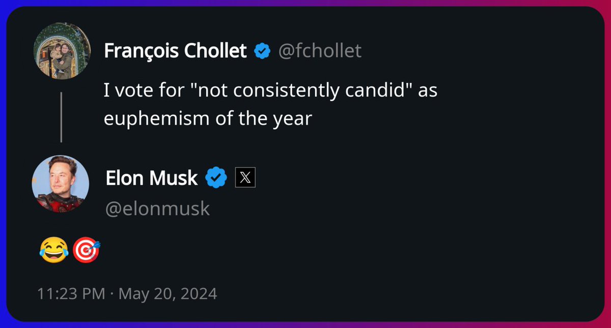 Elon Musk replied to François Chollet x.com/fchollet/statu…