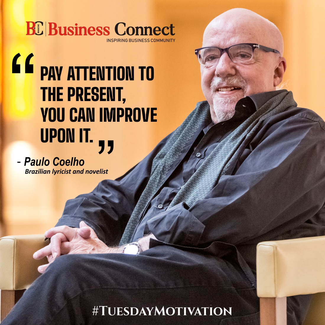 'Pay attention to the present, you can improve upon it.'-Paulo Coelho
#quotesoftheday #quotesdaily #motivationquote #todayquote #PauloCoelho #paulocoelhoquotes #quote #quotes #GauharKhan #motivation #motivationdaily #SambitPatra #motivatonvibes #quotesaboutlife #todayquote