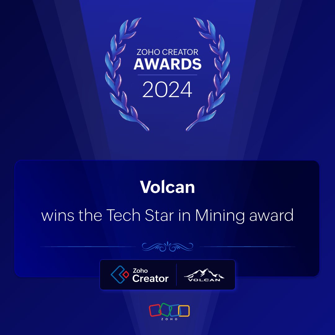Kudos to Volcan! Volcan is a Peruvian mining organization and one of the largest producers of zinc, lead, and silver in the world. They utilize Zoho Creator for extensive project management from daily reports and RFIs to payments. #Mining #ZohoCreatorAwards
