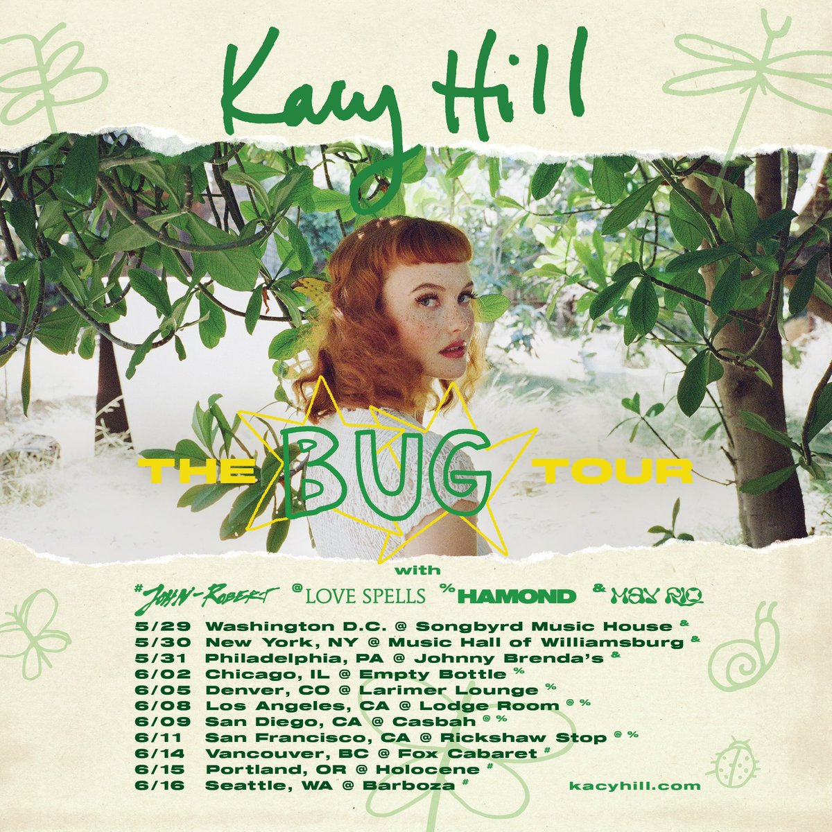The BUG Tour starts in 9 days 😍🪱🐛🐞🌱 tickets at kacyhill.com