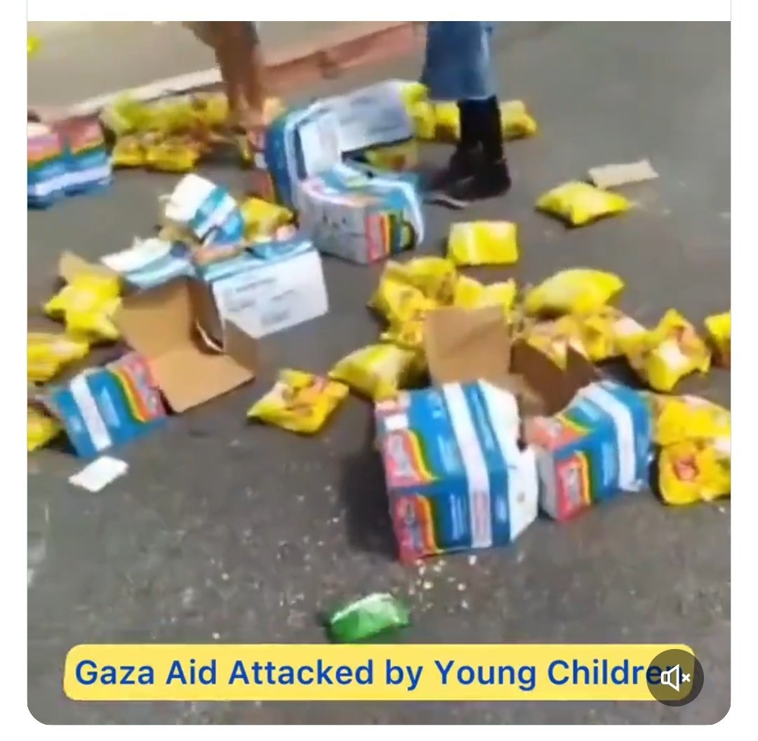 @SkyNewsAust @AlboMP @3AWNeilMitchell @LiberalAus @Birmo @JoshFrydenberg @AuSenate @DavidShoebridge @SenatorPayman @WgarNews @SenatorThorpe @NITV @SouthwickMP @amymcquire @SBSNews 'Taught to hate' Zionist Occupier children destroying Food Aid for Gaza. 

Meanwhile Australian Pro Israel settler's are marching the streets, hideously hypocrisy claiming those opposing Israels Nazi Genocide upon Palestine ppl, are causing hate. @6NewsAU