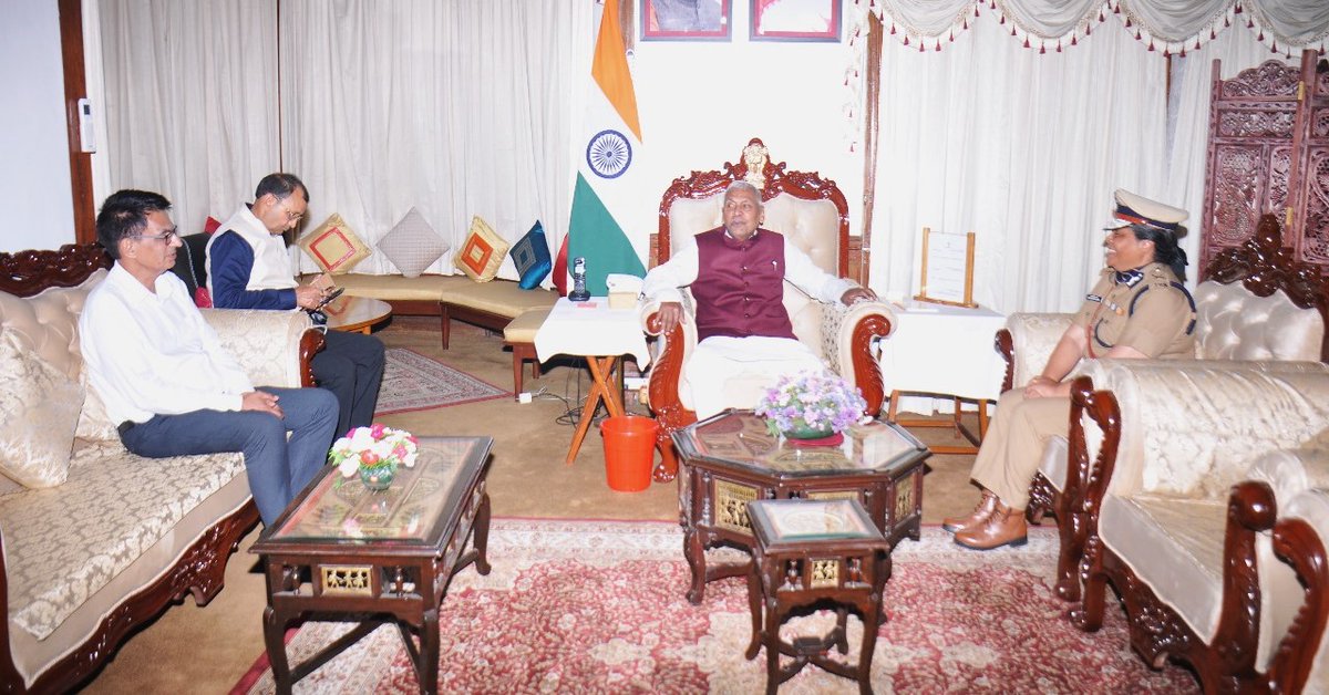 MeghalayaGov's tweet photo. #NewlyAppointed Director General of Police #DGP of Meghalaya, Smt. Idashisha Nongrang, IPS yesterday paid a courtesy #CalledOn the Hon’ble Governor of Meghalaya, Shri. Phagu Chauhan Ji at Raj Bhavan, Shillong @DiprMeghalaya @MeghalayaPolice (https://t.co/ryksnEZiIq) https://t.co/h24QIoo9UH