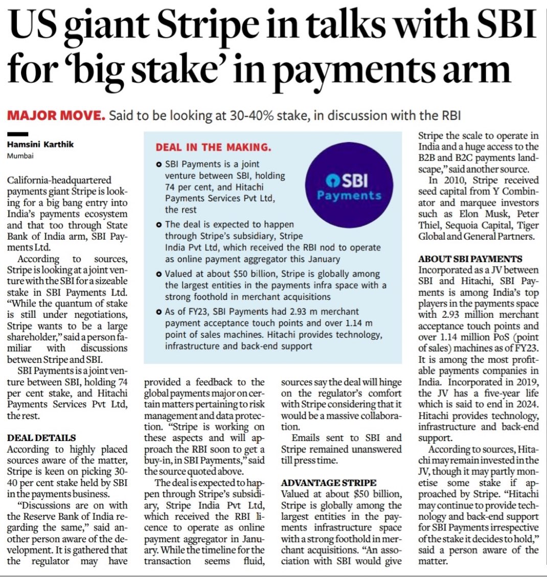 First Google, then Walmart & Meta, now this, another big piece of 🇮🇳 payments ecosystem carved out, not sure how #atmanirbhar 🇮🇳is gonna be.

It is utterly vital for native organic champs in financial services. Trust @FinMinIndia,  @RBI hv cards up their sleeve?

Cc: @DivaJain2