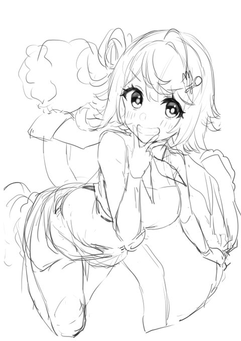 午前中にしこしこ描いてたラフのラフ 